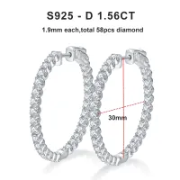 GRA Certified Moissanite Hoop Earrings – Image 4