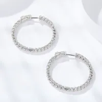 GRA Certified Moissanite Hoop Earrings – Image 3