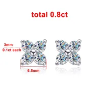 GRA Certified Moissanite Cluster Stud Earrings – Image 1