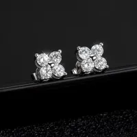 GRA Certified Moissanite Cluster Stud Earrings – Image 3