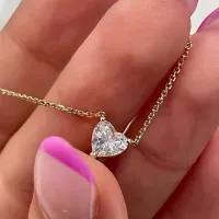 Certified Heart Cut Moissanite Pendant Necklace – Image 5