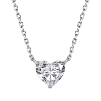 Certified Heart Cut Moissanite Pendant Necklace – Image 3