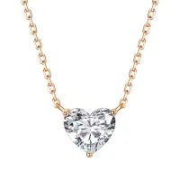 Certified Heart Cut Moissanite Pendant Necklace – Image 8