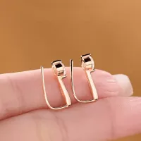 Sparkling Round Brilliant Moissanite Earhook Earrings – Image 3