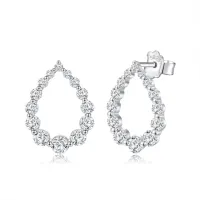 Waterdrop Full Moissanite Diamond Stud Earrings – Image 1