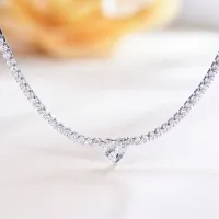 2mm Full Moissanite Tennis Riviera Necklace – Image 3