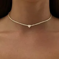 2mm Full Moissanite Tennis Riviera Necklace – Image 2