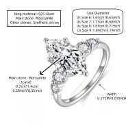 3ct Marquise Cut Moissanite Engagement Ring – Image 6