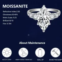 3ct Marquise Cut Moissanite Engagement Ring – Image 5