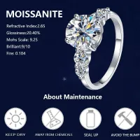 Three Stone Round Brilliant Moissanite Engagement Ring – Image 5
