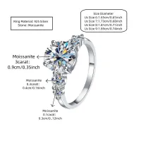 Three Stone Round Brilliant Moissanite Engagement Ring – Image 3
