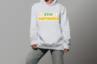 DTG Hoodie Sweatshirt – White, Front, Small, 10