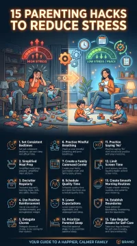 15 Parenting Hacks to Reduce Daily Stress – PDF Download