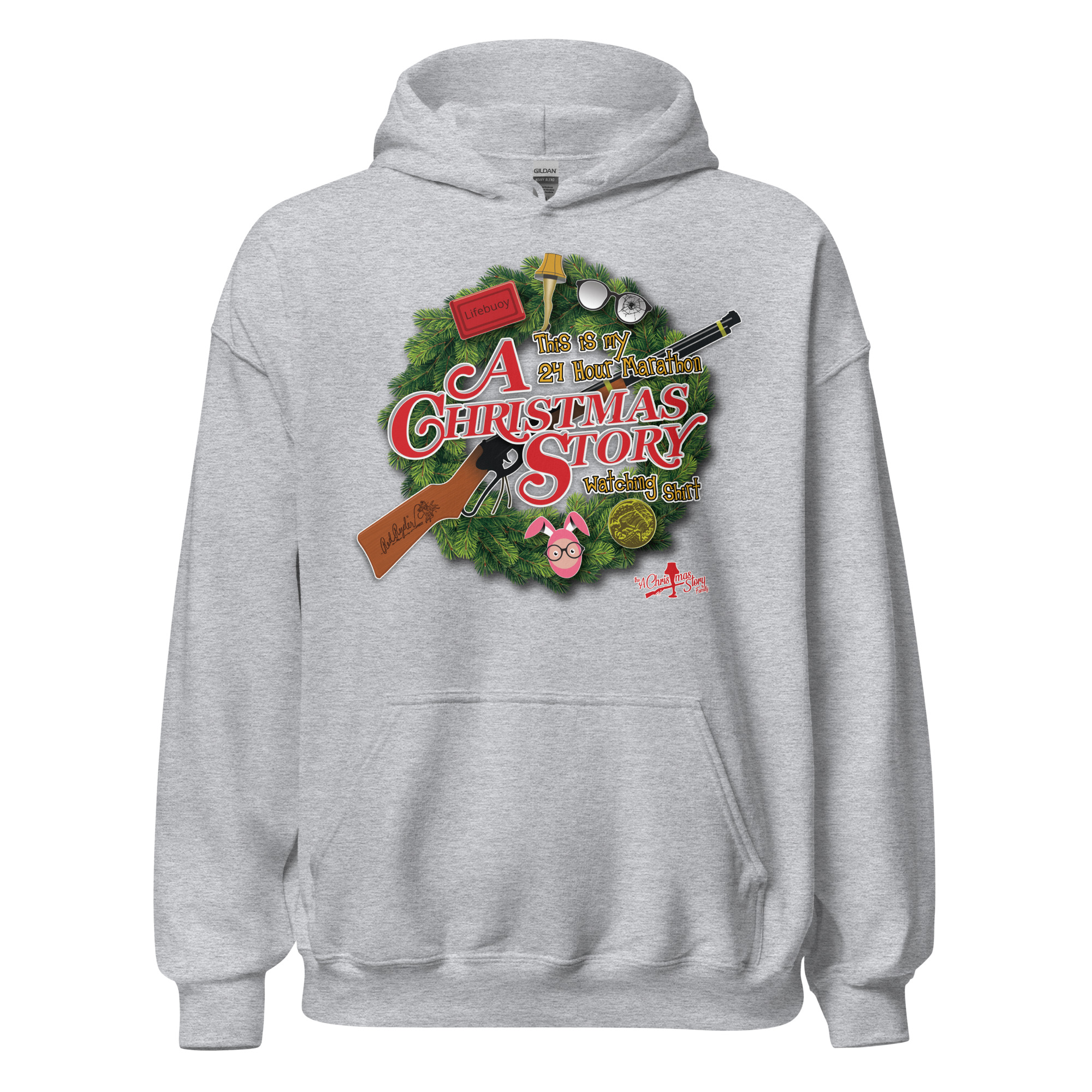 The A Christmas Story Family Wreath Hoodie – A Tribute to the 24-Hour Christmas Marathon – Image 1