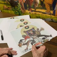  Rare Robert Tannenbaum Autographed Print “From the Artist’s Hand to Your Holiday Home” – Image 2