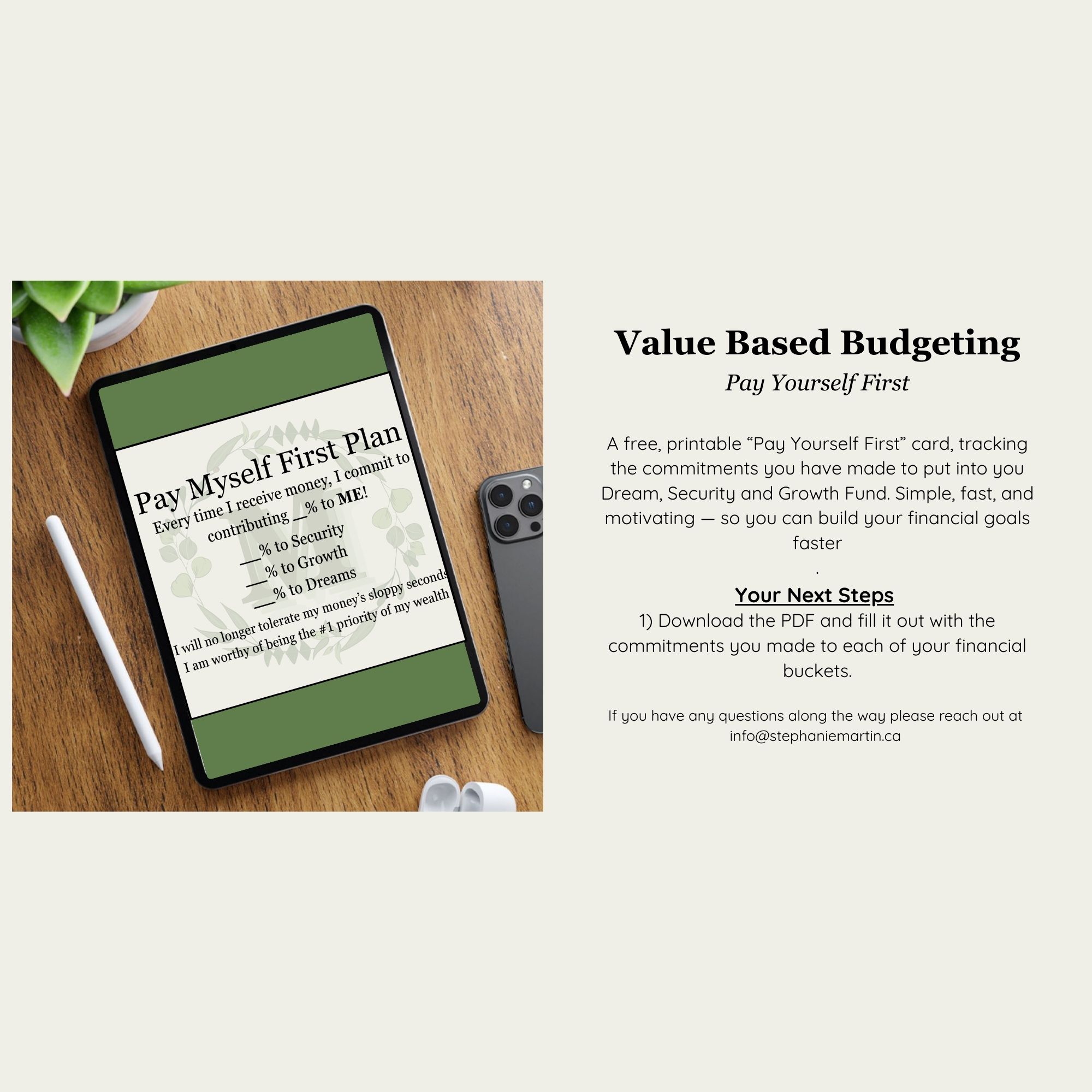 Pay Yourself First Commitment Card – Image 1