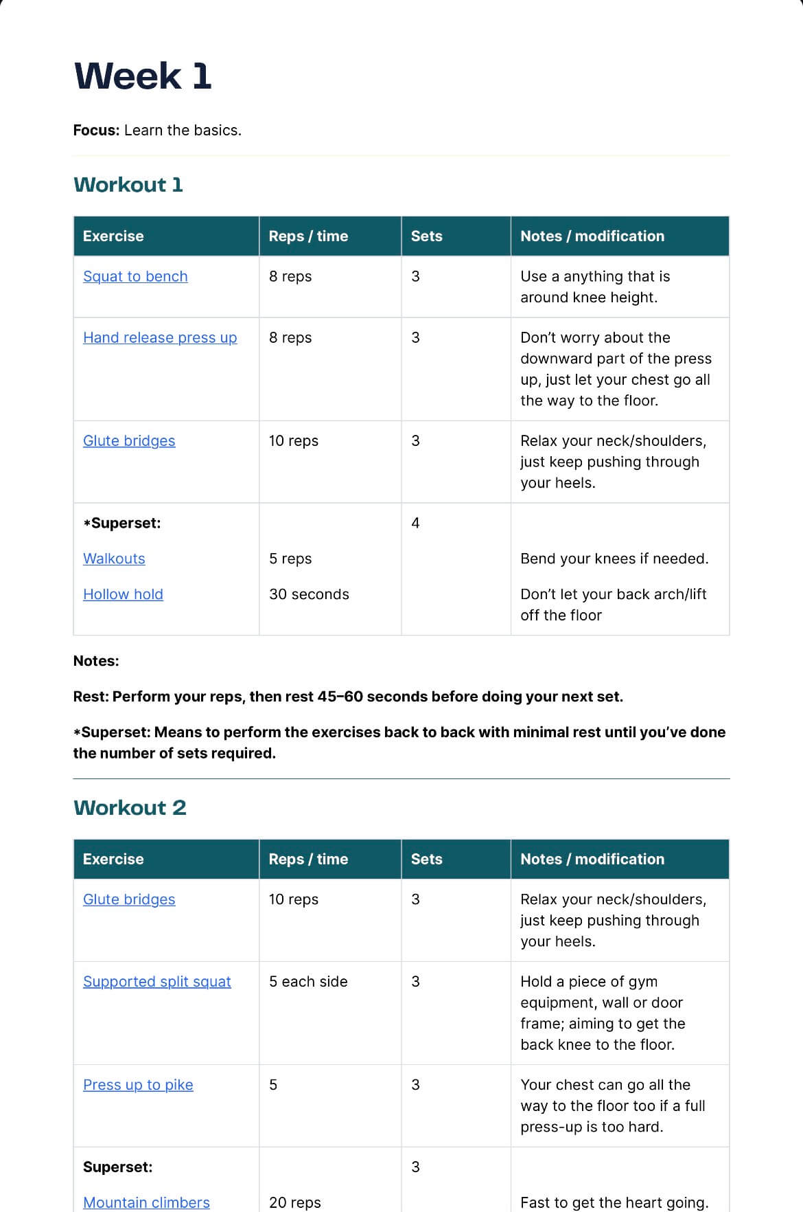 4 Week Fitness Program – Image 3