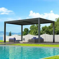 LOUVERED PERGOLA - 60MPH (ALUMINUM POST) – 10x16