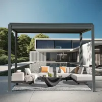 LOUVERED PERGOLA - 60MPH (ALUMINUM POST) – 10x10
