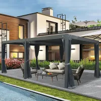LOUVERED PERGOLA - 60MPH (ALUMINUM FRAME) – 10x13
