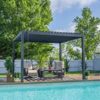 LOUVERED PERGOLA - 100MPH (STEEL) – 10x18