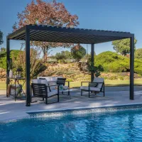 LOUVERED PERGOLA - 100MPH (STEEL) – 10x16