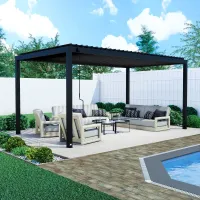 LOUVERED PERGOLA - 100MPH (STEEL) – 10x12