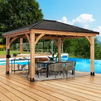 WOOD GAZEBO - Peaked Roof – 12x14