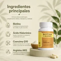 Biotina + Ácido Hialurónico + Coenzima Q10 + Arginina AKG – Imagen 3