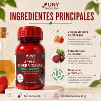 Apple Cider Vinegar + Betabel + Probióticos | 60 Cápsulas – Image 2