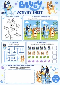Bluey activity sheet – Image 1