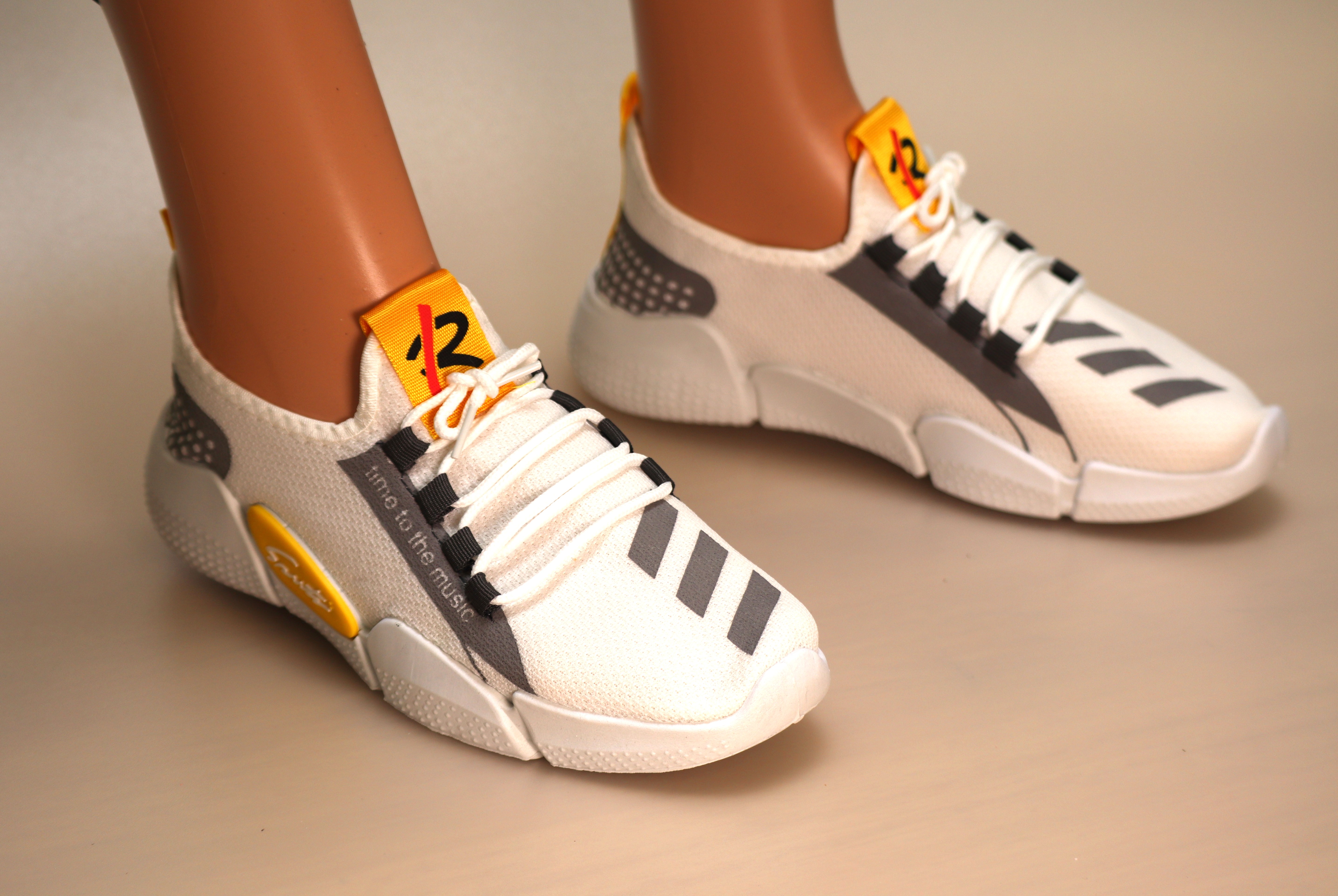 Sports, White & Grey Mesh Walking Shoe – 40 (7 US)