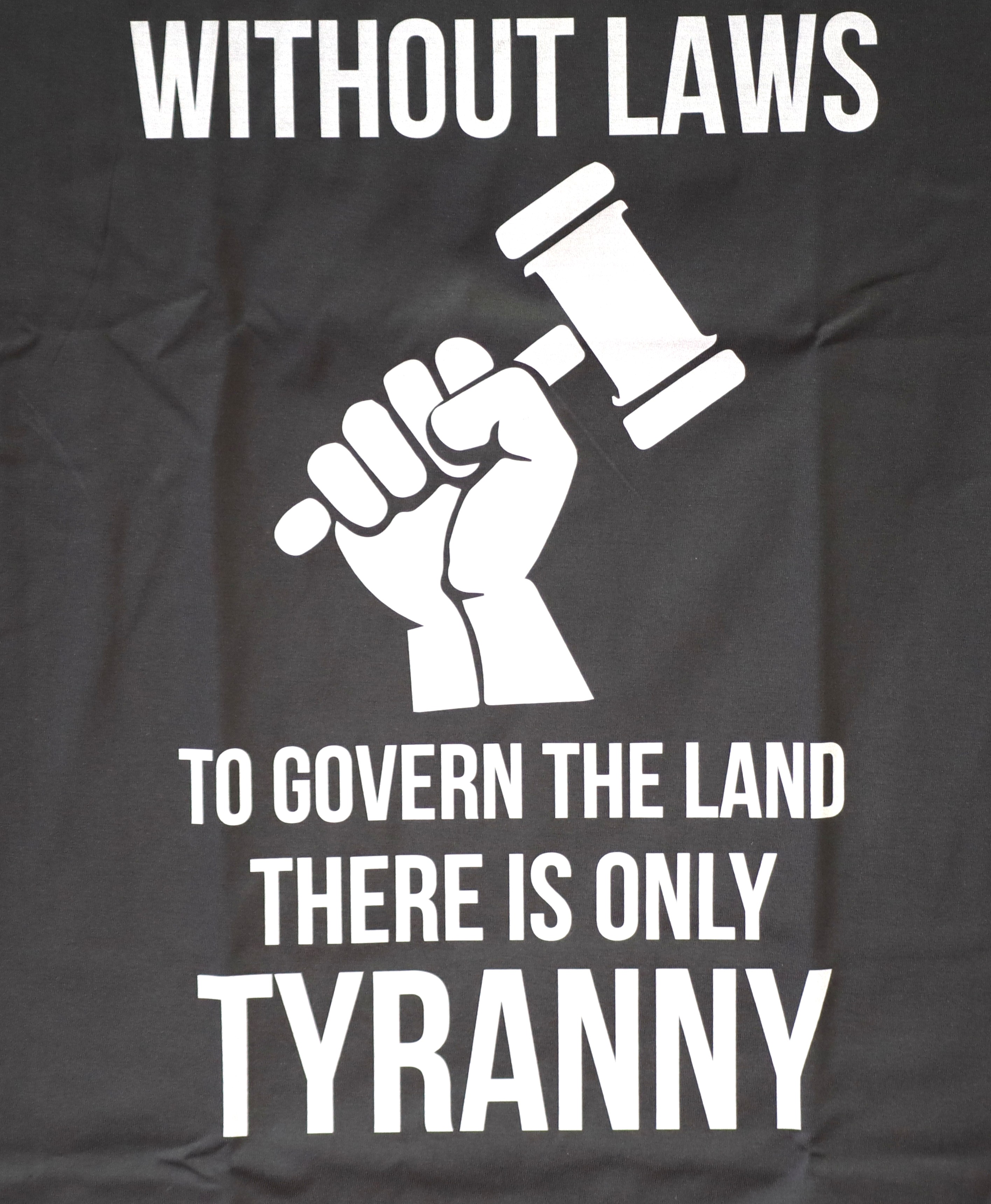 Tshirt White/Black/Grey - Without Laws – Medium, Grey