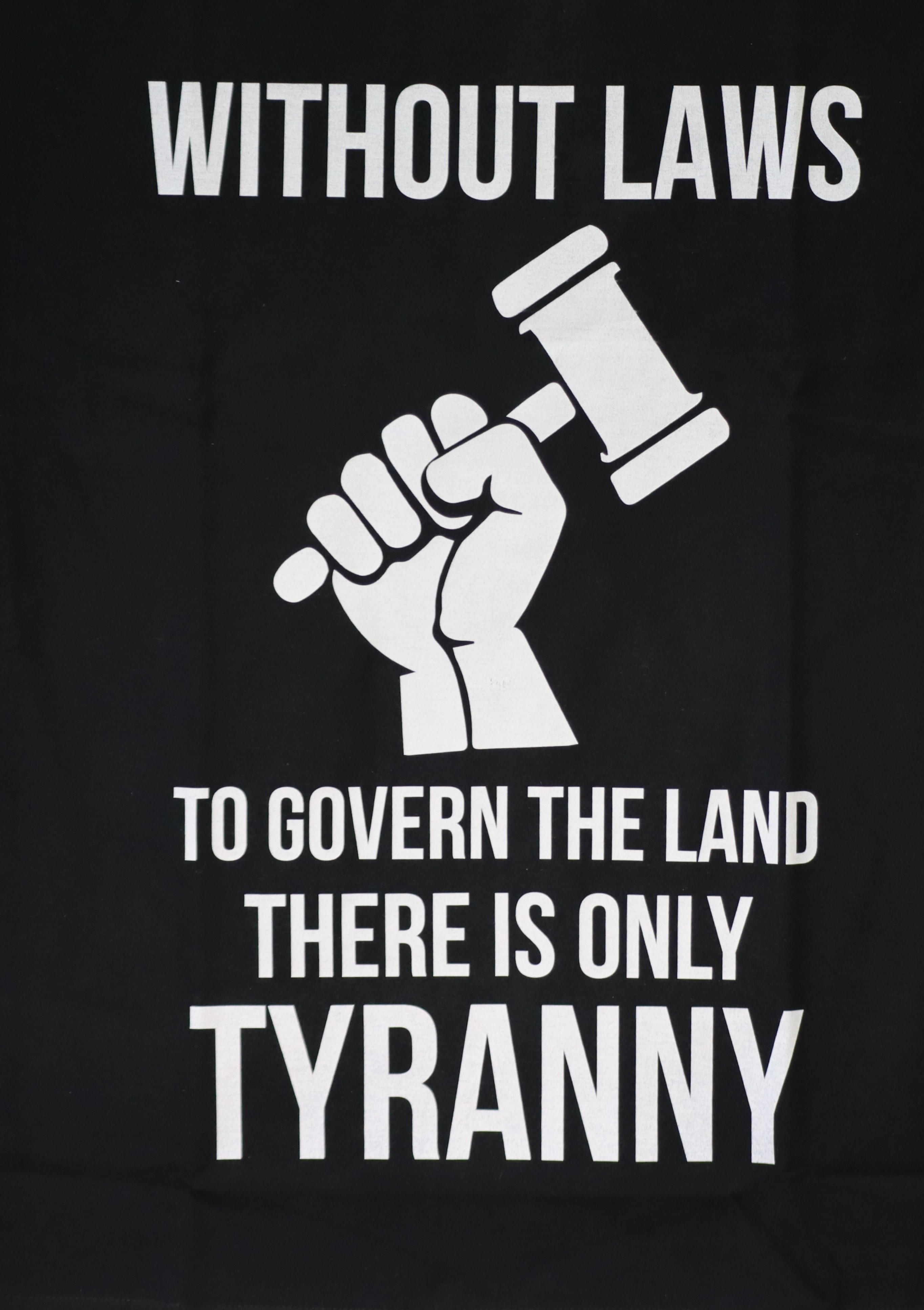 Tshirt White/Black/Grey - Without Laws – Large, Black