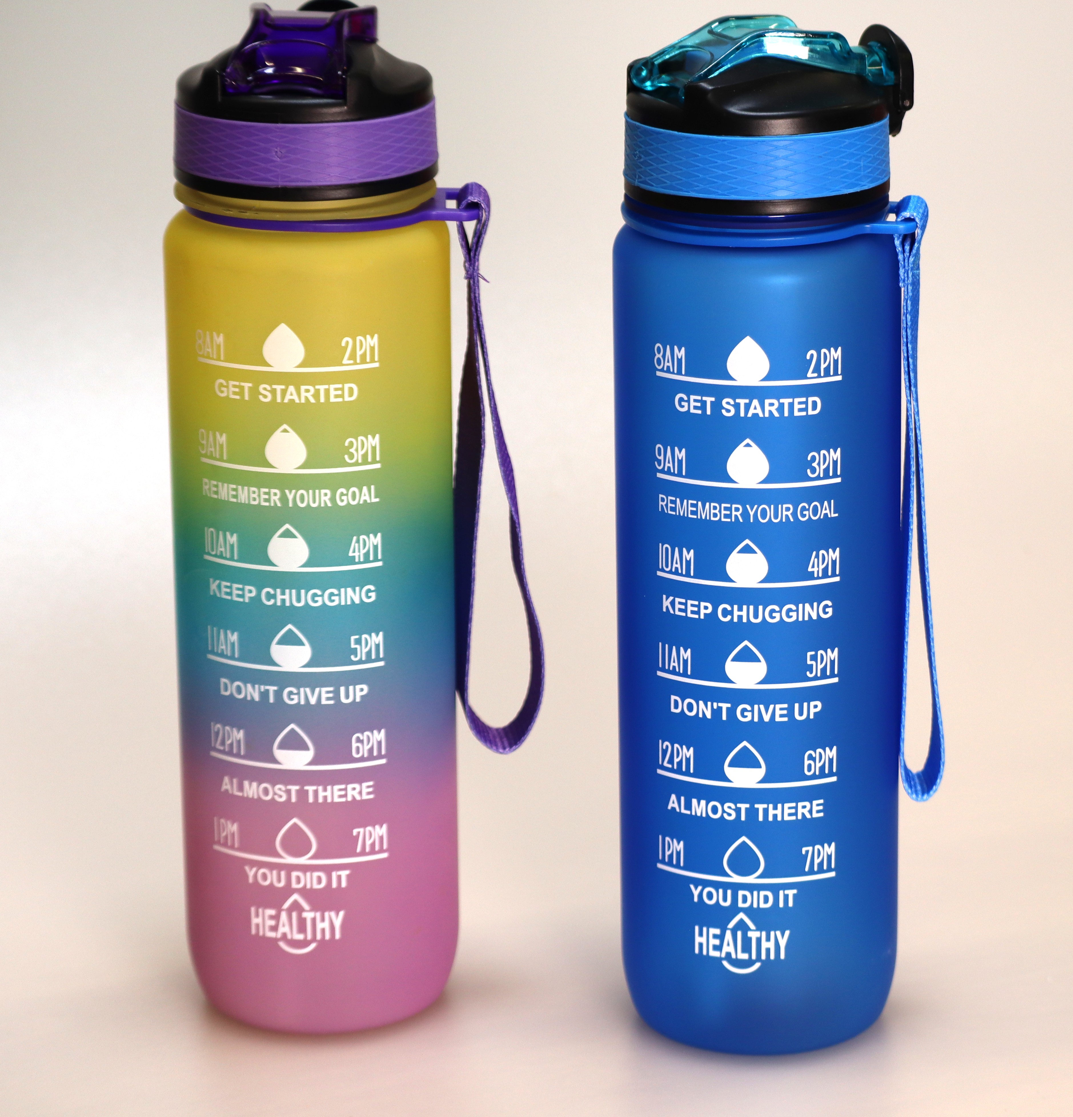 Motivational Drinking Large Bottle w_Strap 320z – Image 2