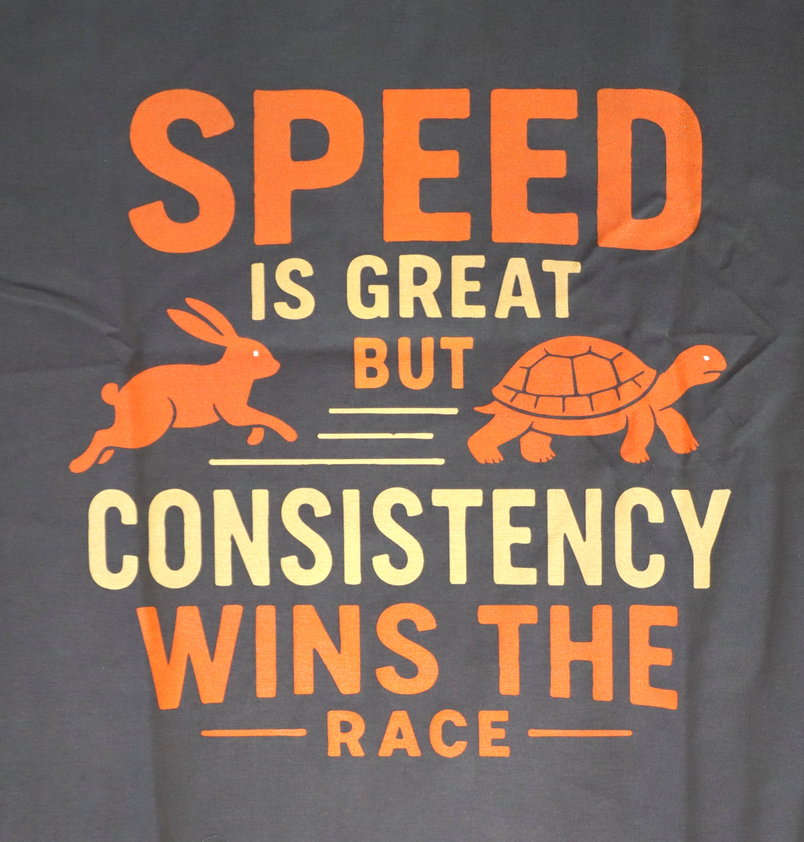Tshirt White/Black/Grey - Speed Is Great – Large, Grey