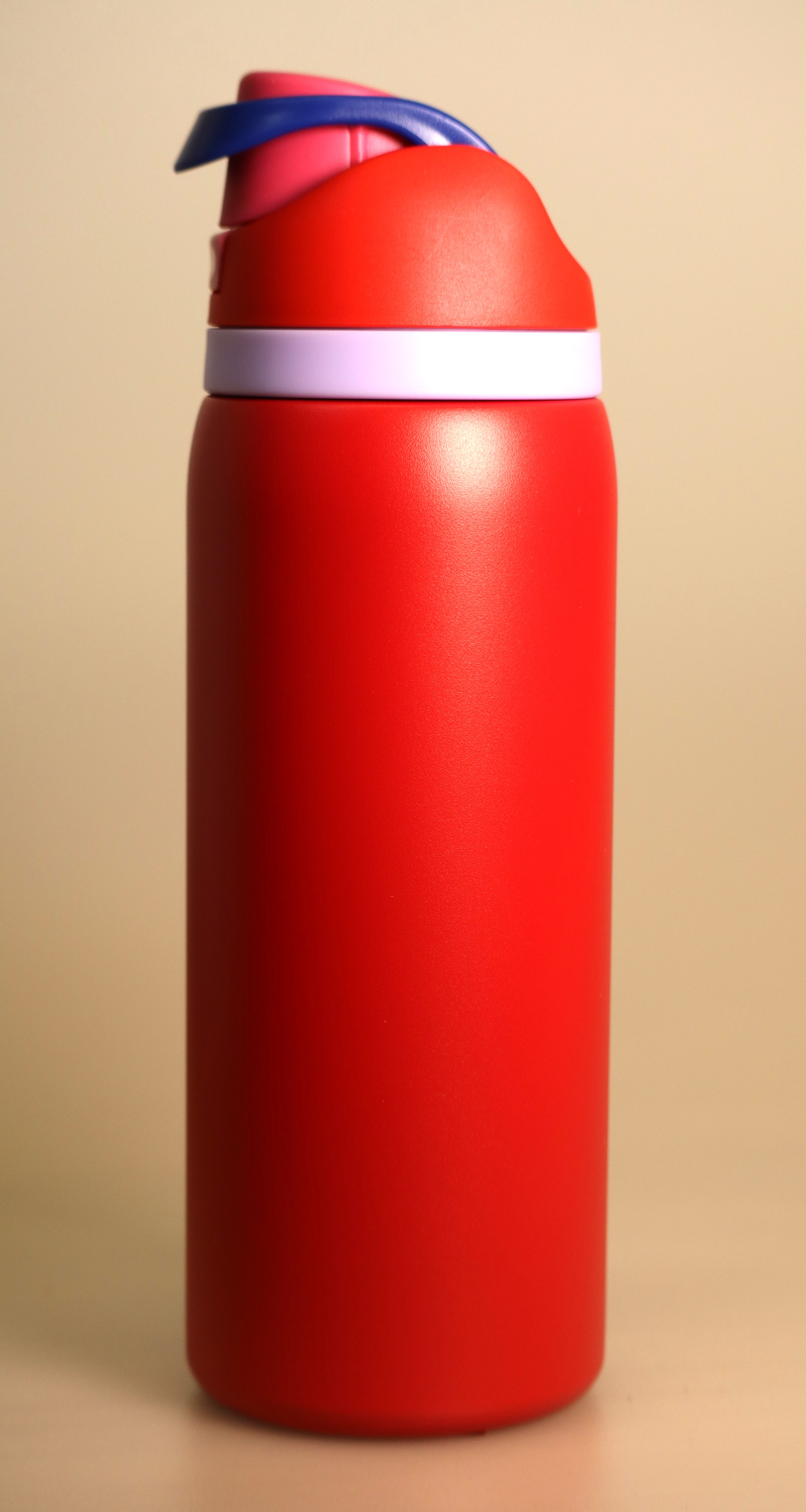 32 oz Stainless Steel Insulated Medium Bottle – Red w_Lavander Accent