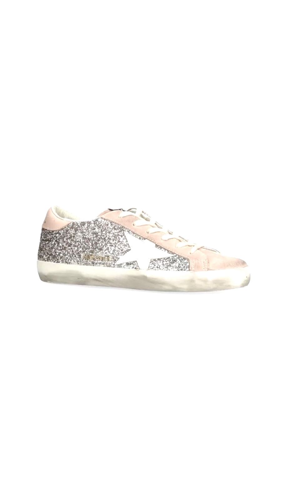 Golden Goose Silver Embellished Super-Star Sneakers  – Image 4