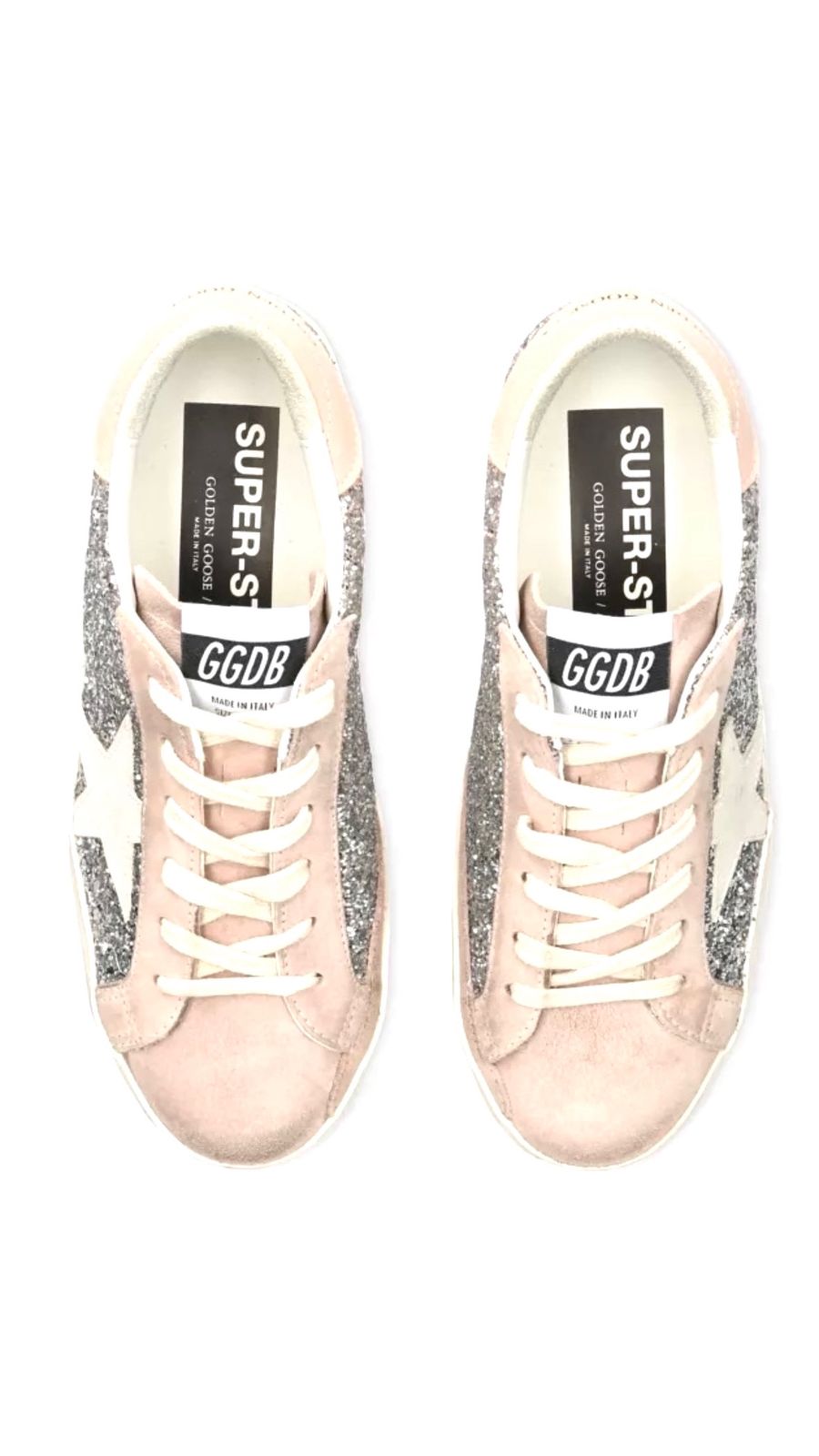 Golden Goose Silver Embellished Super-Star Sneakers  – Image 3