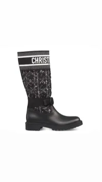 D-Major Boot Cannage Tweed and Black Calfskin – Image 1