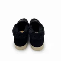 Loro Piana Summer Charms Walk Black suede fur slippers – Image 4