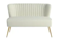 Ivory Tufted Loveseat – Image 1
