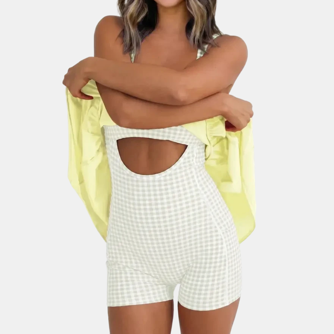 Gingham Patchwork Mini Dress – Image 7