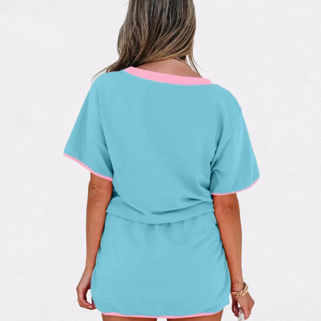 Colorblock Skort Lounge Set – Image 2