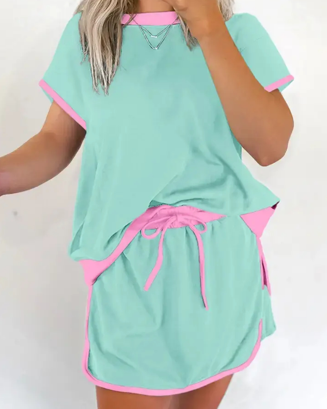 Colorblock Skort Lounge Set – Image 3