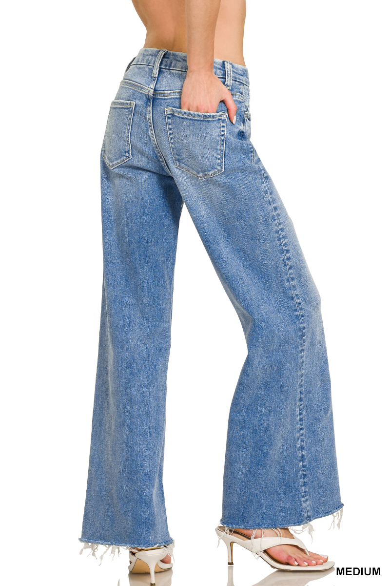 Zenana High Rise Flare Bottom Jeans – Image 3