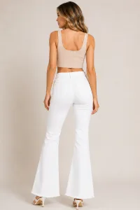 Zenana Frayed Cutoff Hem Straight Wide Pants – Image 2