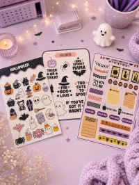 🎃 Halloween Sticker Sheet Collection, Set of 3  – Image 1