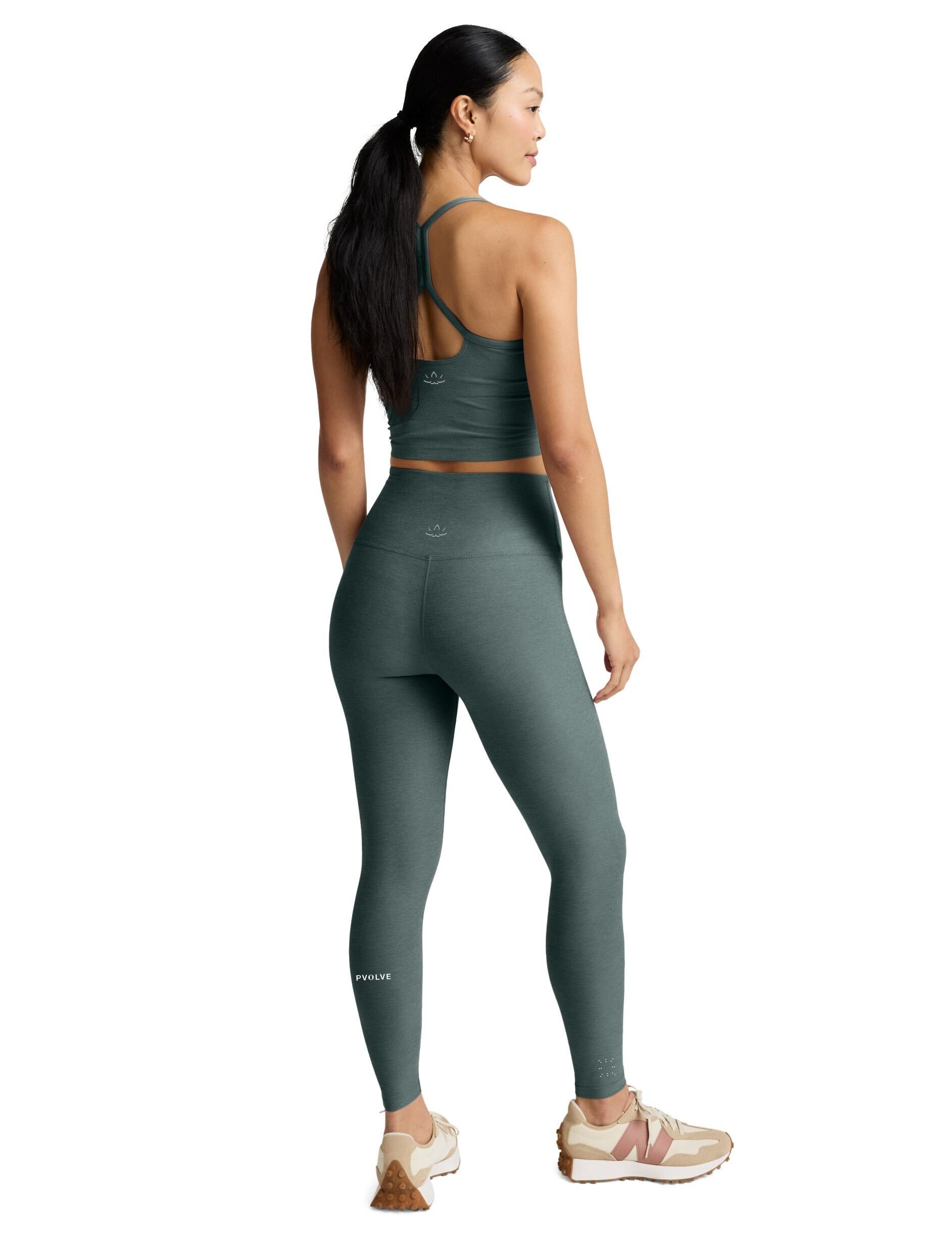 PRE-ORDER: Pvolve x Beyond Yoga Spacedye™ Caught In The Midi High Waisted Legging — Storm Heather – Image 2
