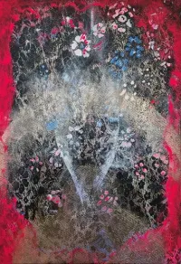 Spirit Realm through Loss Acrylic, spray paint on canvas 28 x 26 inches – Image 1